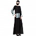 Duel colored dress abaya with Giant Pocket- Black-Sky Blue Duel colored dress abaya with Giant Pocket- Black-Sky Blue